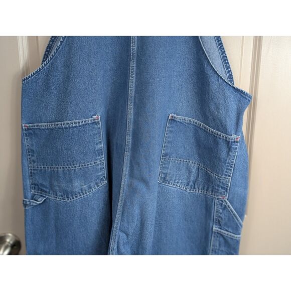 Round House Carpenter Bib Overalls Button Fly Made in USA Blue Men's Size 52 - Picture 11 of 16